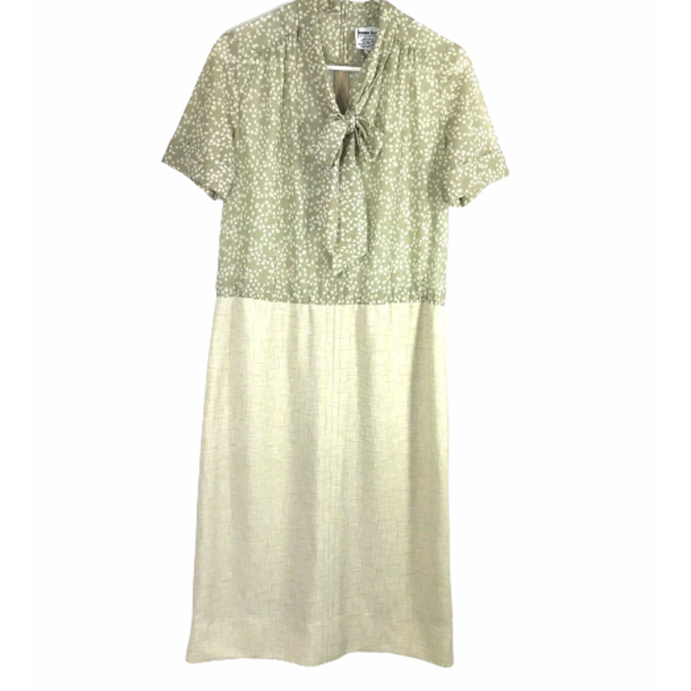 Vintage Jeanne Durrell Dress by Lorch Co‎ Womens 12 / 14 Tie Bow Grandmacore